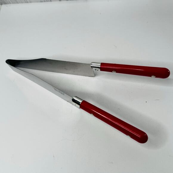 Vtg Kake-Kut'r Brand Stainless Steel Cake Cutter Pointed End Red - Picture 1 of 4